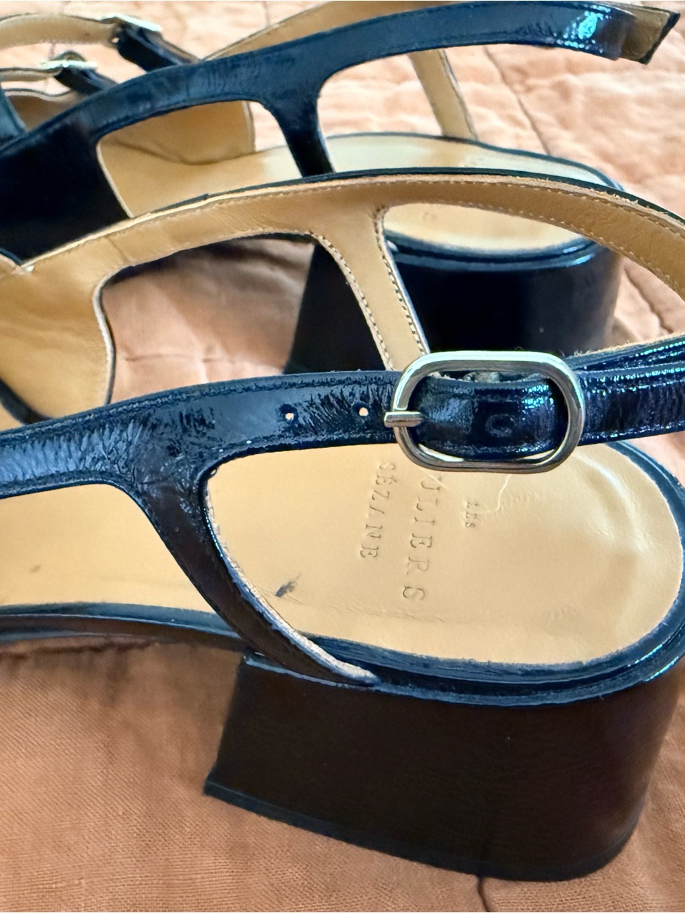 Sézane Paula Babies Black Patent Slingback Mary Jane Heels Size 8 / 39 - Picture 8 of 12